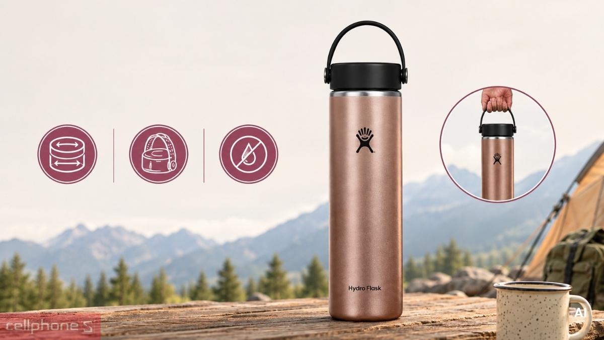 Miệng rộng cùng nắp Flex Cap của Bình giữ nhiệt Hydro Flask Lightweight Flex Cap 710ml LW24LWB