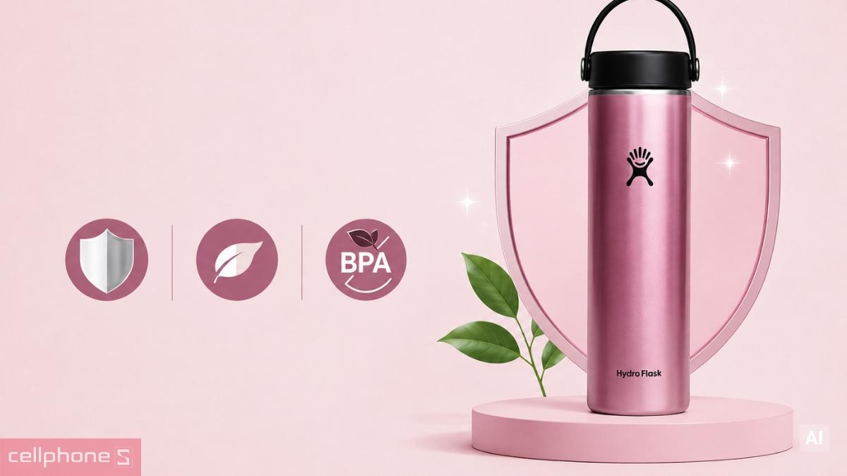 Thân thép không gỉ 18/8 không BPA của Bình giữ nhiệt Hydro Flask Lightweight Flex Cap 710ml LW24LWB