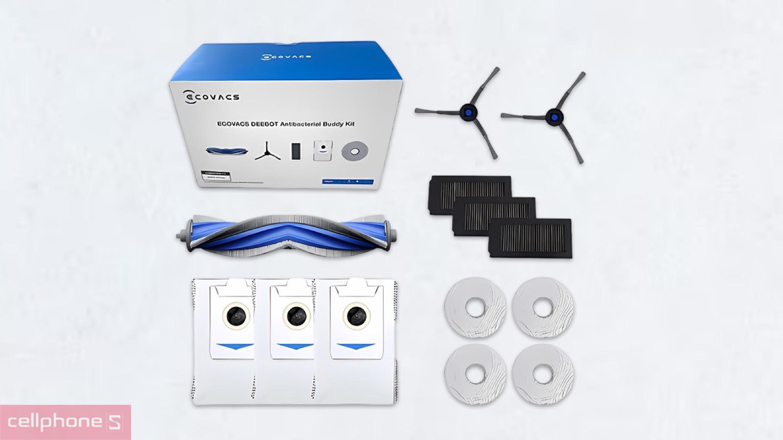 Các món phụ kiện thay thế trong Bộ Buddy kháng khuẩn phụ kiện Robot Ecovacs X5 Family