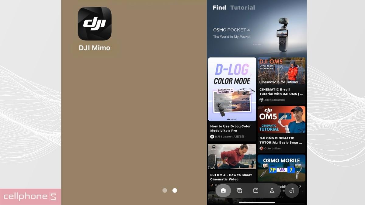Mở ứng dụng DJI Mimo