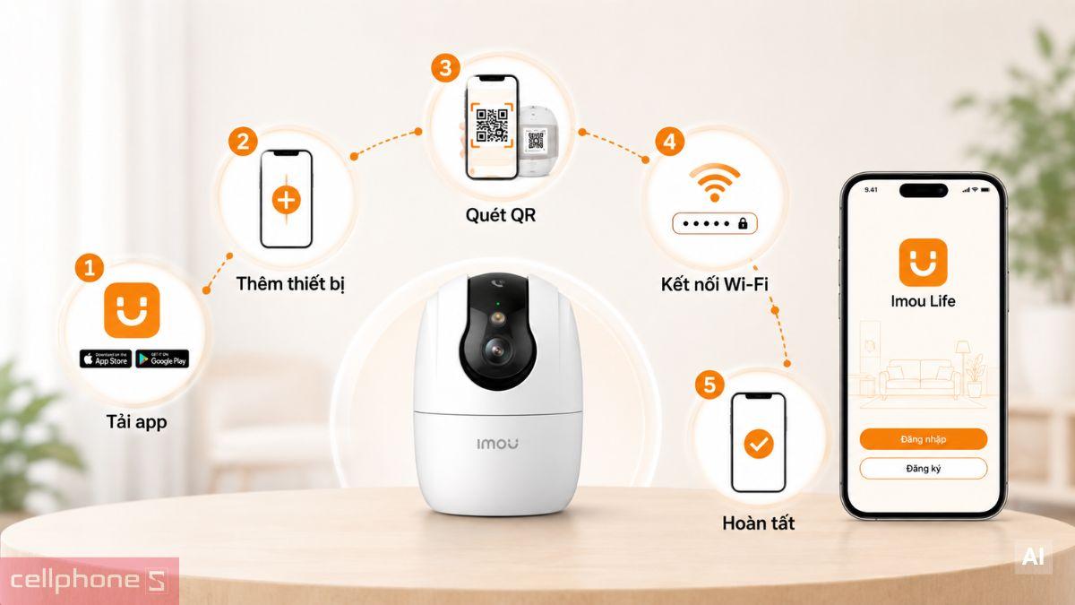 Kết nối Camera Imou Ranger 2C IPC A82P với ứng dụng Imou Life