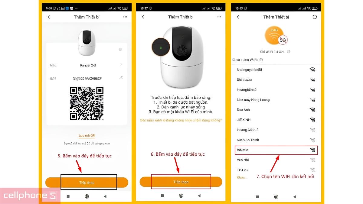 Màn hình thiết lập mạng khi ghép nối Camera IP Imou Ranger 2C TA52P Pro