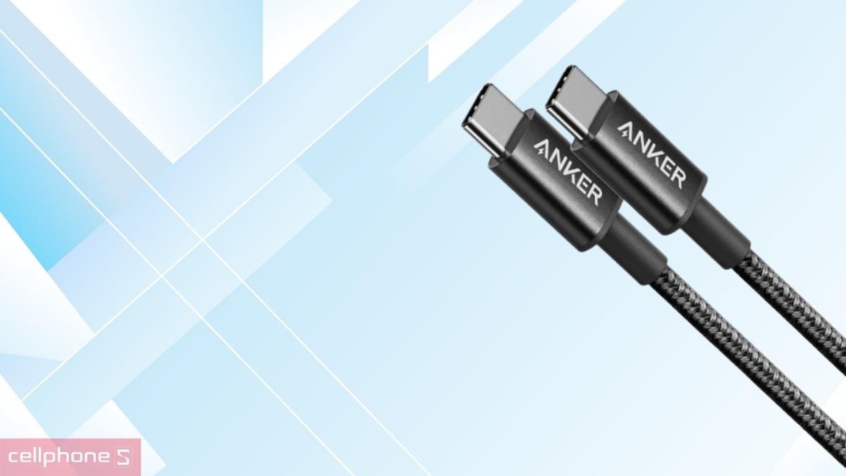 Khả năng sạc nhanh Power Delivery của Cáp Anker C-C 60W 1m A8752