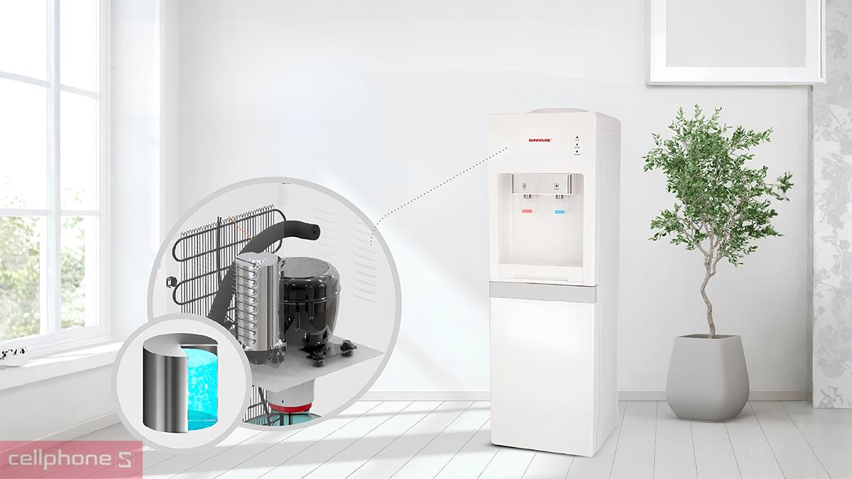 Cây nước nóng lạnh Block Sunhouse SHD9612 gọn, kèm bình chứa inox bền
