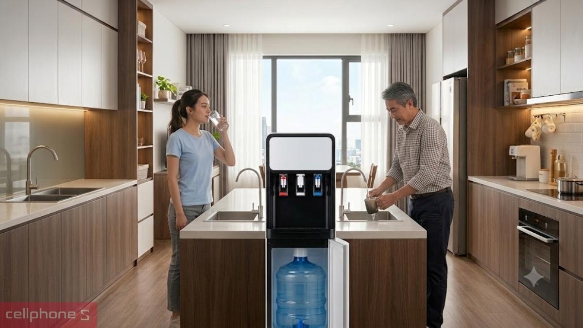 Cây nước nóng lạnh hút bình Hòa Phát HHC363 phù hợp với nhiều người tiêu dùng có nhu cầu sử dụng hằng ngày