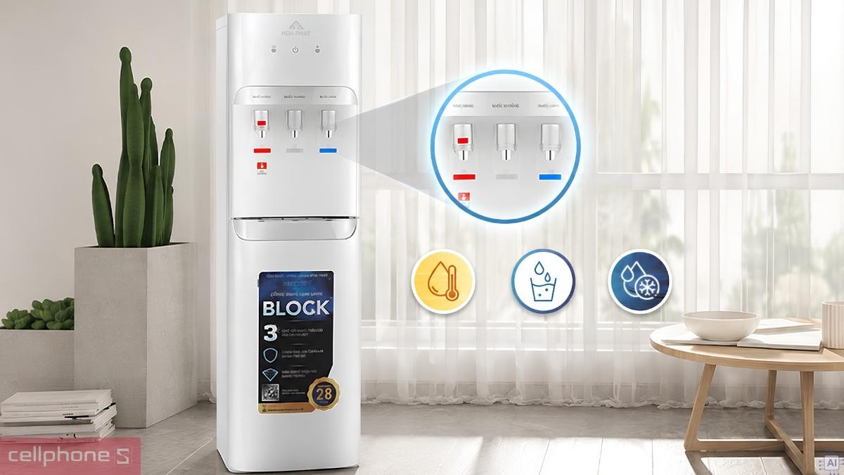 Chế độ cây nước nóng lạnh hút bình Hoà Phát HHC383