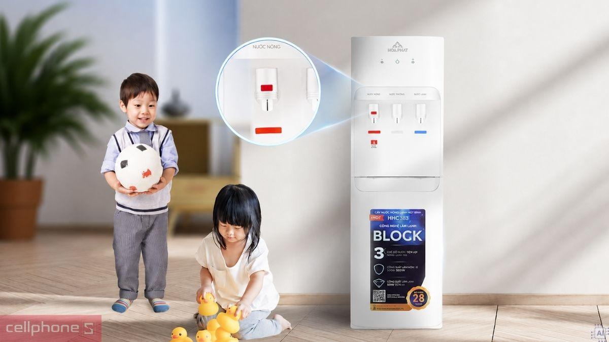 Tiện ích cây nước nóng lạnh hút bình Hoà Phát HHC383