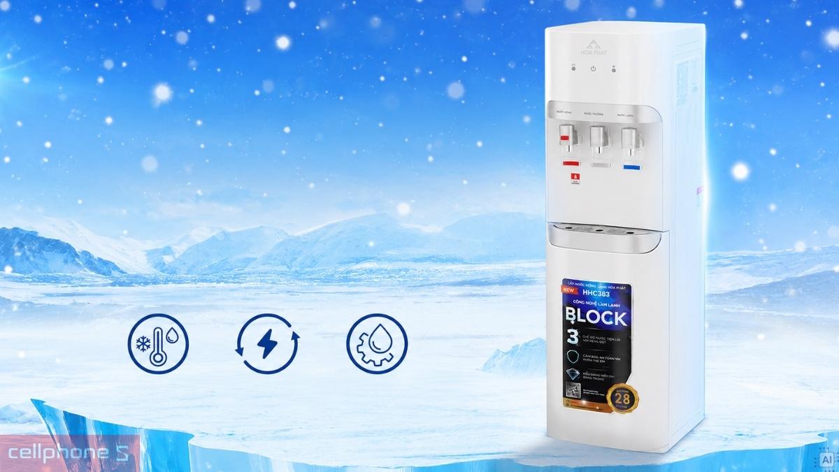 Khả năng làm lạnh của cây nước nóng lạnh hút bình Hoà Phát HHC383