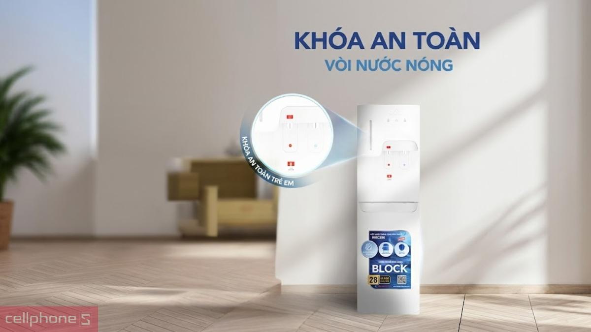 Khóa trẻ em trên cây nước nóng lạnh hút bình Hòa Phát HHC386
