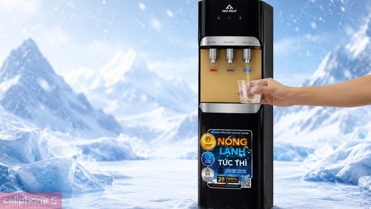 Công nghệ cây nước nóng lạnh hút bình Hoà Phát HHC388