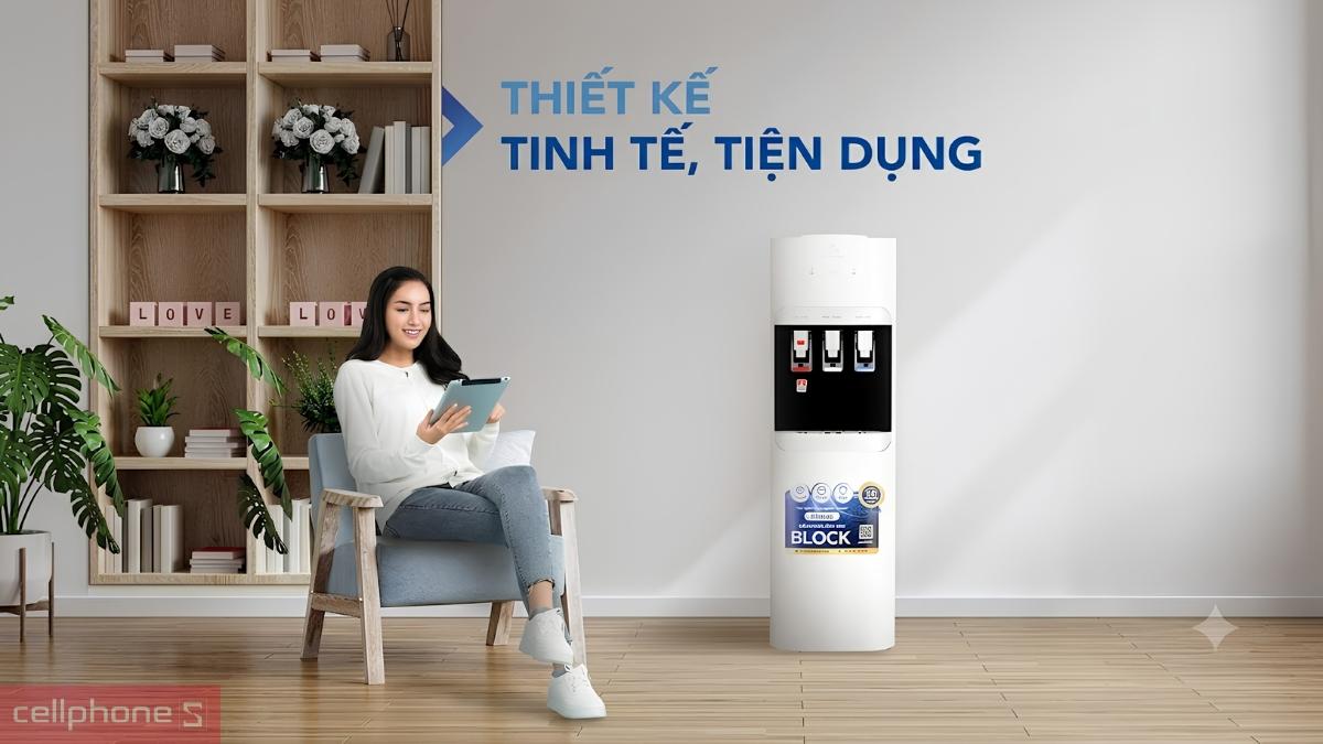 Cây nước nóng lạnh úp bình Hòa Phát HTL266 có thiết kế tinh tế với gam màu trắng