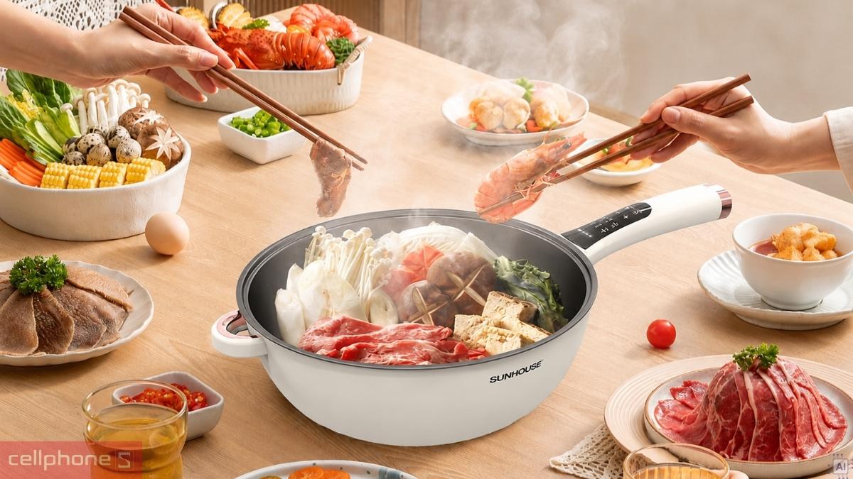 Chế độ chảo điện đa năng 5L SUNHOUSE SHD4555