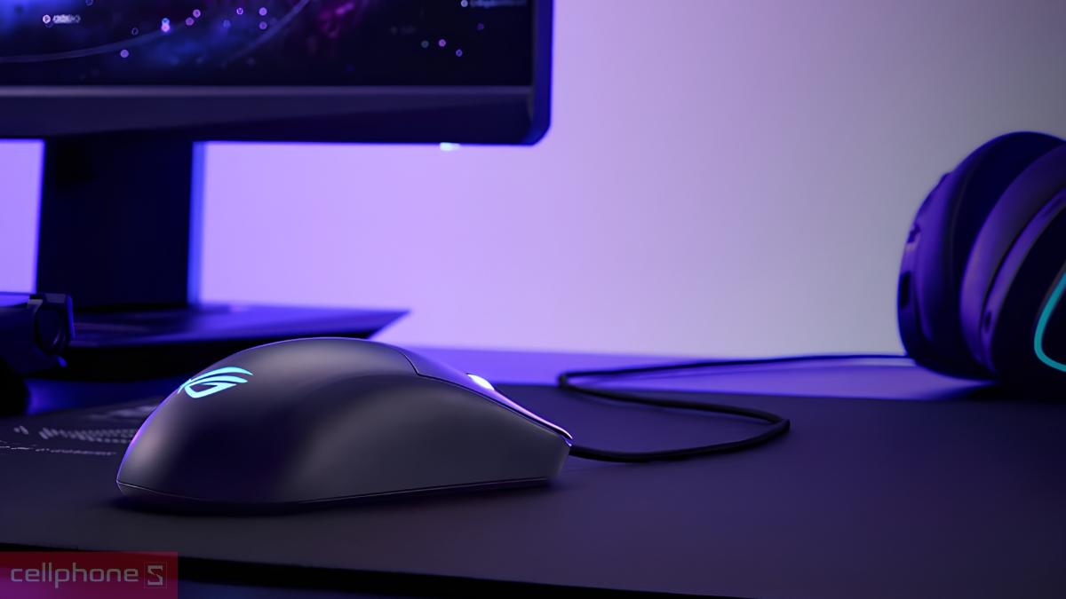 Chuột Gaming có dây Asus ROG Harpe Mini Core có cảm biến quang học đến 12.000 DPI cho độ chính xác cao