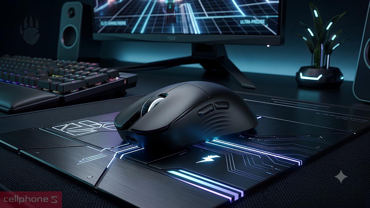 Chuột Gaming không dây E-Dra Thunderbird TM621W với 6 mức DPI từ 1.200 đến 12.000
