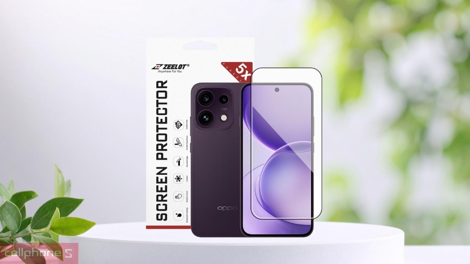 Bề mặt hạn chế trầy xước của Dán kính cường lực màn hình OPPO Reno 16F Zeelot SolidSleek full viền đen cao cấp