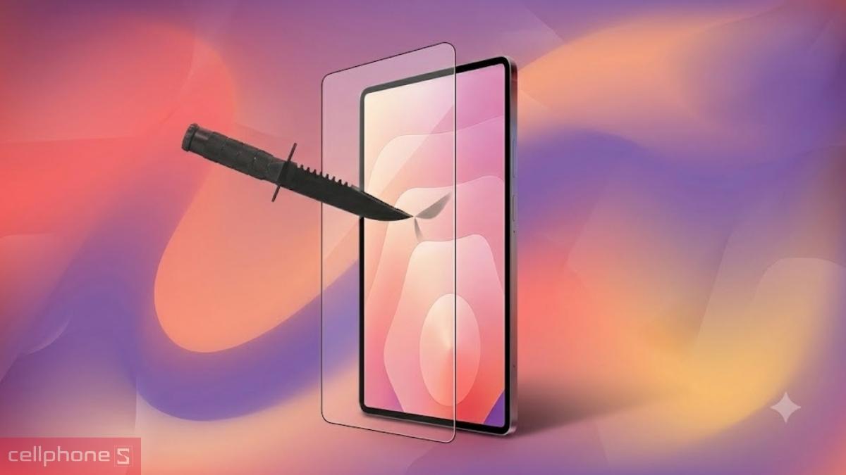 Hạn chế trầy xước và va quệt  dán kính cường lực màn hình Samsung Galaxy Tab S12 Zeelot full viền đen cao cấp