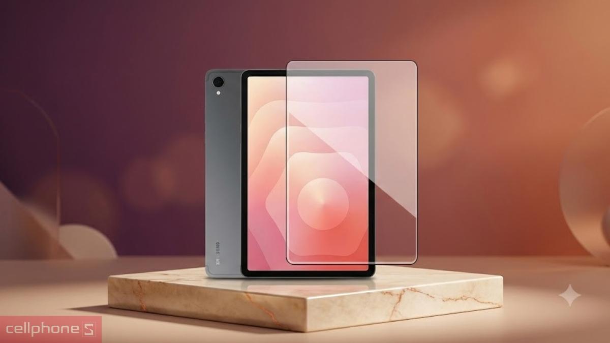 Độ trong suốt cao của dán kính cường lực màn hình Samsung Galaxy Tab S12 Zeelot full viền đen cao cấp