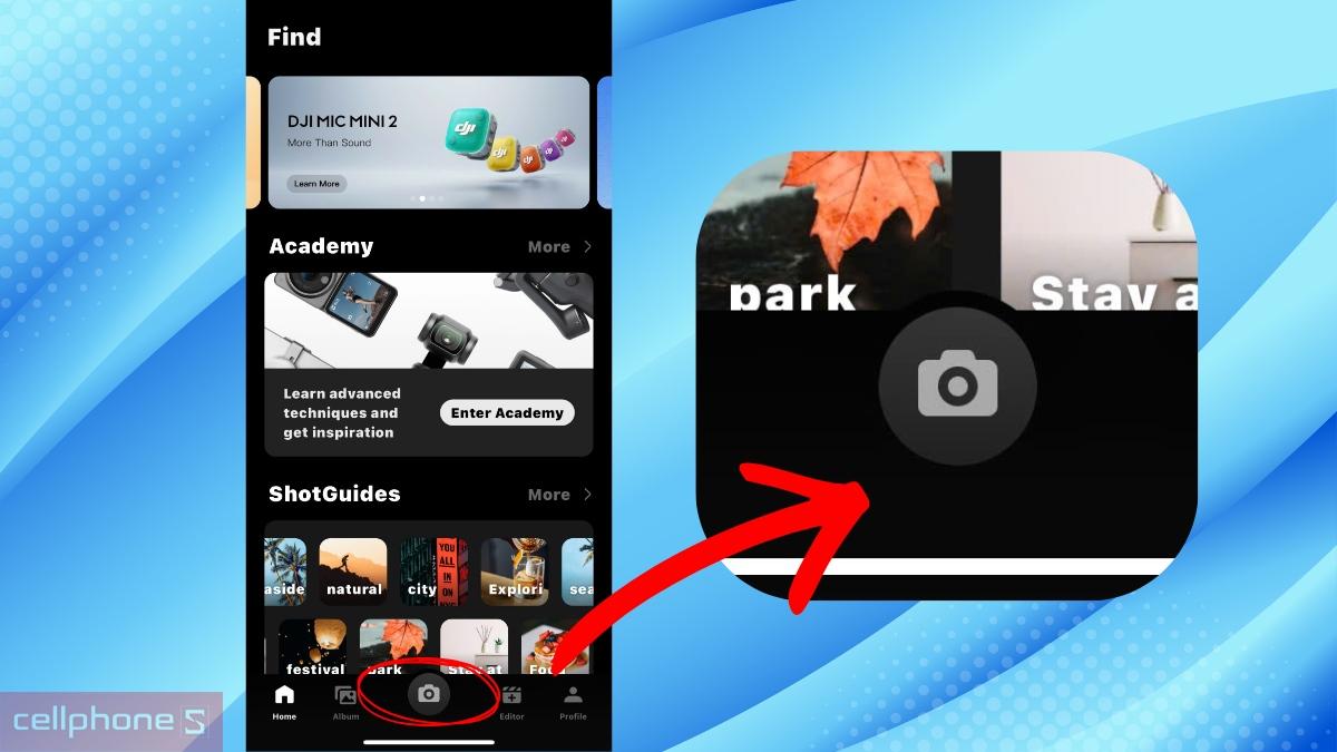 Biểu tượng máy quay của DJI Osmo Pocket 3 Creator Combo kèm thẻ nhớ MicroSD SanDisk Creator 128GB