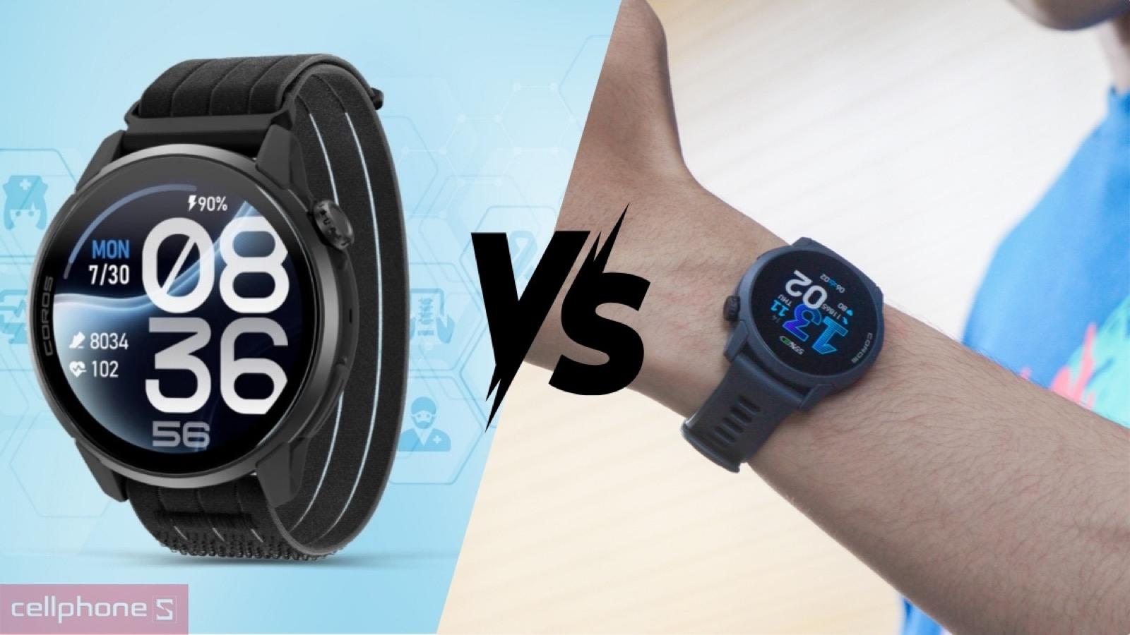 So sánh đồng hồ thông minh Coros Pace 4 Pro dây Nylon với Coros Pace 4