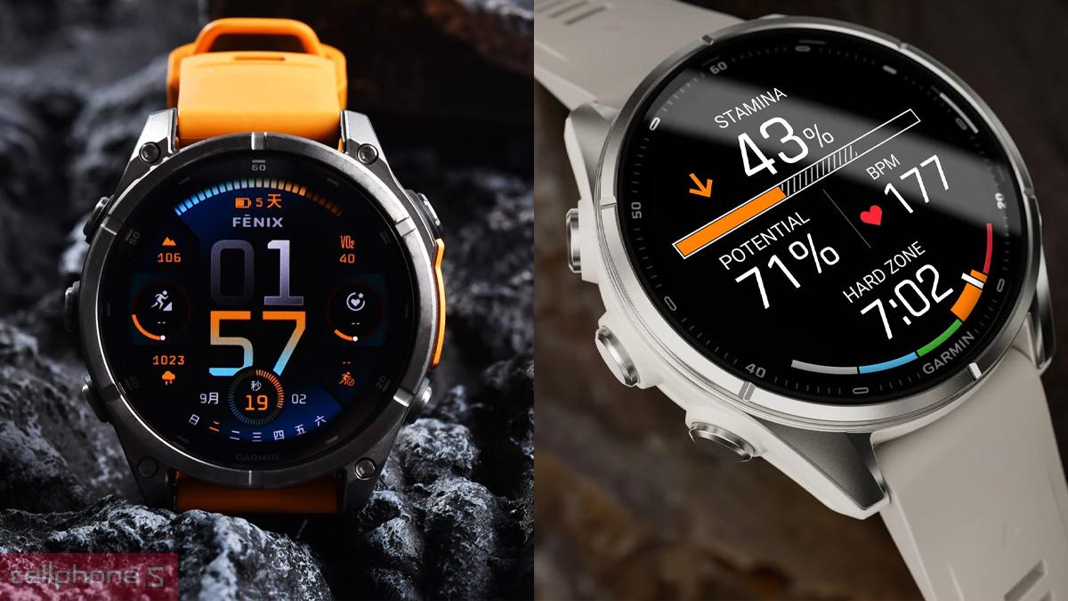 Bảng so sánh đồng hồ thông minh Garmin Fenix 9 43mm với Garmin Fenix 8