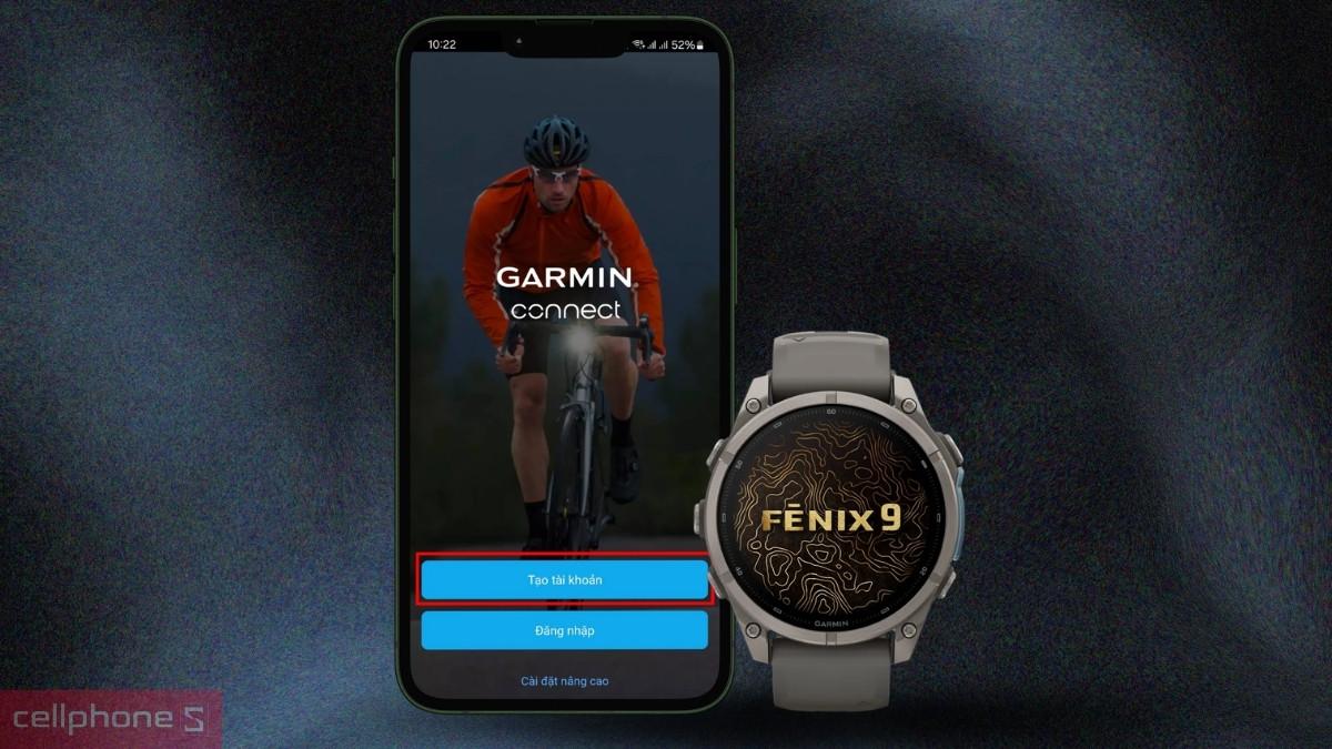 Bật Bluetooth dò tín hiệu đồng hồ thông minh Garmin Fenix 9 viền xám Carbon DLC