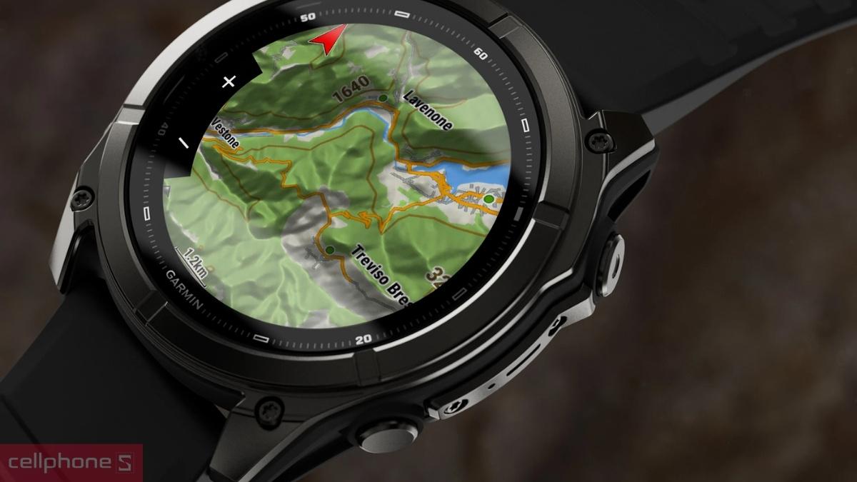 Công nghệ định vị SatIQ trên đồng hồ thông minh Garmin Fenix 9 viền xám Carbon DLC