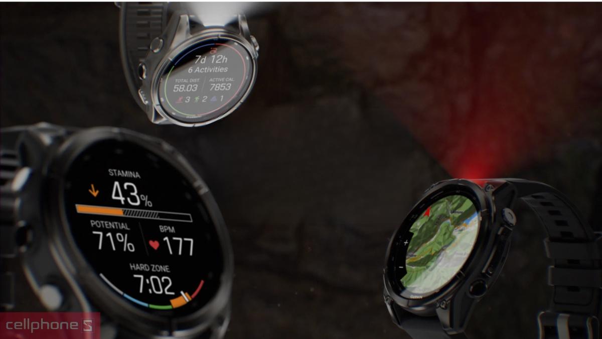 Thời lượng hoạt động của đồng hồ thông minh Garmin Fenix 9 51mm viền carbon DLC