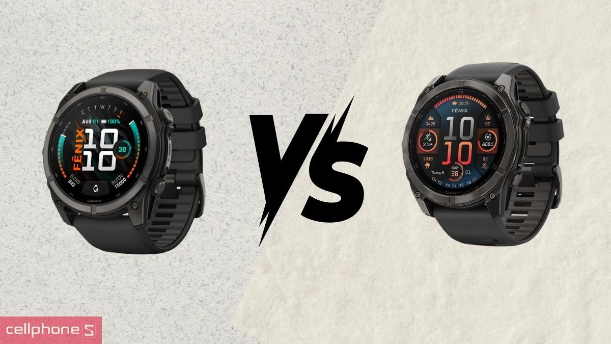 So sánh đồng hồ thông minh Garmin Fenix 9 51mm viền carbon DLC với đời trước