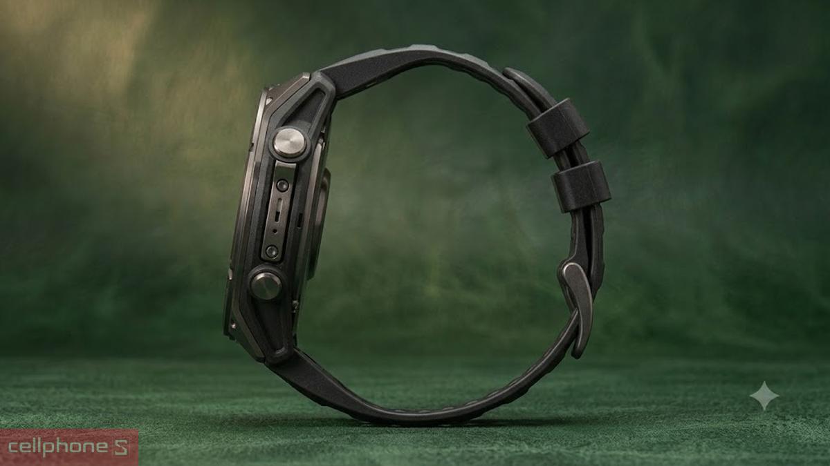 Hình ảnh thực tế đồng hồ Garmin Fenix 9 từ mặt bên phải