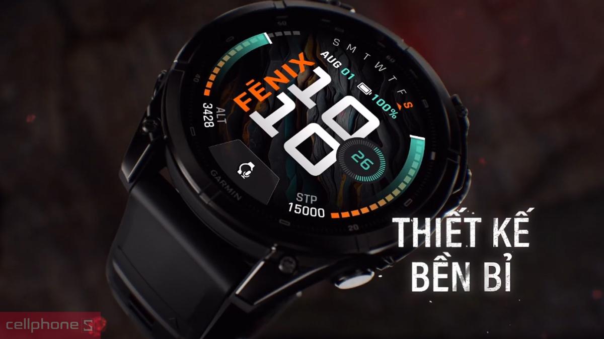 Đồng hồ Garmin Fenix 9 màn hình AMOLED sắc nét với khung viền titan cao cấp