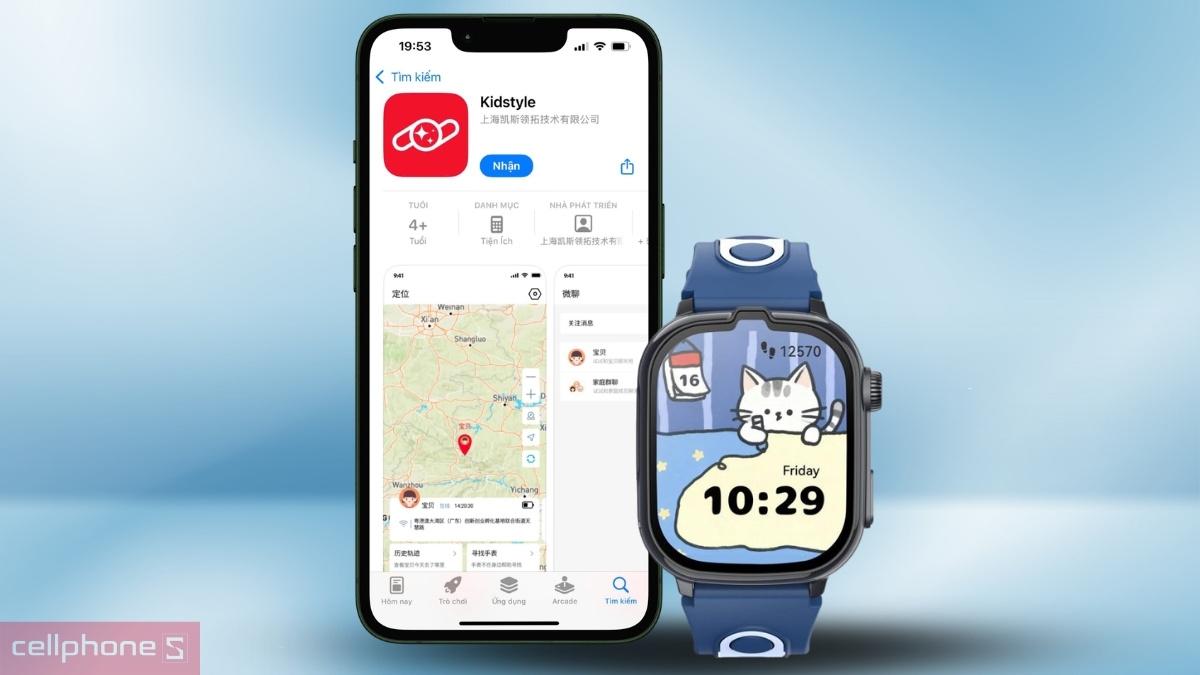 Tải ứng dụng Kidstyle để kết nối đồng hồ thông minh trẻ em Kieslect Qualy Plus 4G