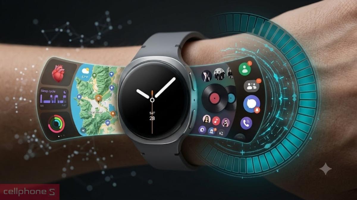Samsung Galaxy Watch 9 BT 44mm có màn hình lớn và pin dung lượng cao