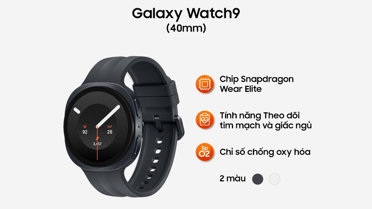Bảng thông số Samsung Galaxy Watch 9 LTE với chip Snapdragon Wear Elite và kết nối eSIM
