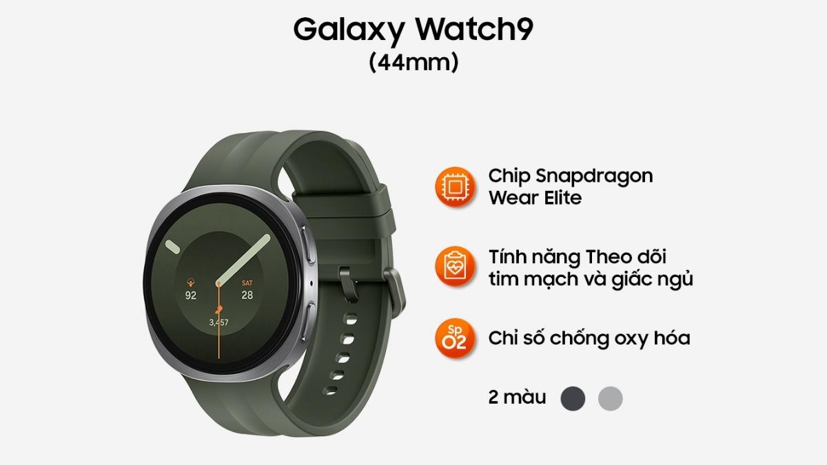 Samsung Galaxy Watch 9 LTE 44mm có màn hình lớn và pin dung lượng cao