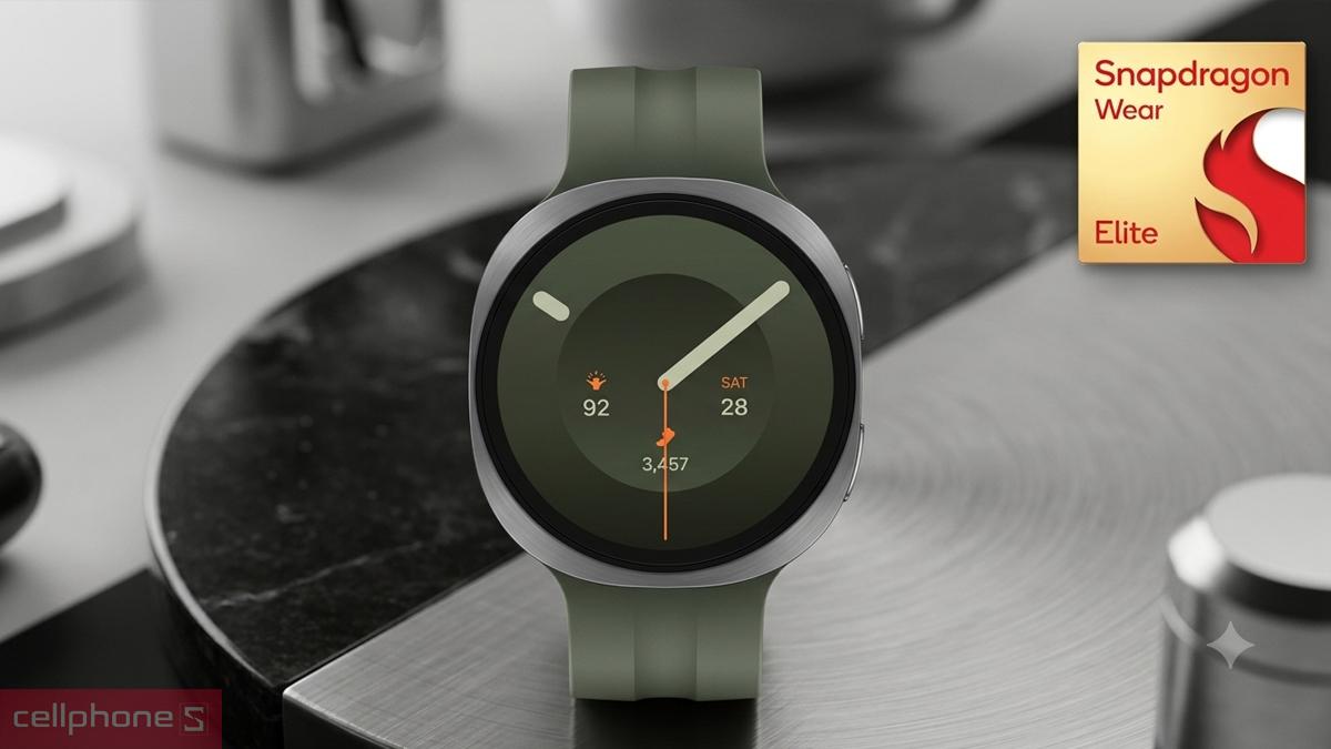 Chip Snapdragon Wear Elite 3nm trên Samsung Galaxy Watch 9 44mm xử lý AI nhanh và tiết kiệm điện