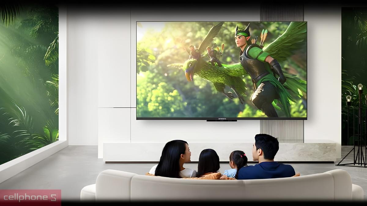 Màn hình hiển thị sống động của Google tivi Coocaa UHD 4K 65 inch 2025 (65Y84)