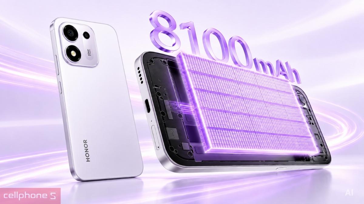 Pin 8.100mAh kết hợp HONOR SuperCharge 45W cho trải nghiệm sử dụng bền bỉ