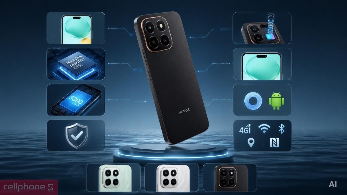 HONOR X6c sở hữu cấu hình cân đối trong tầm giá