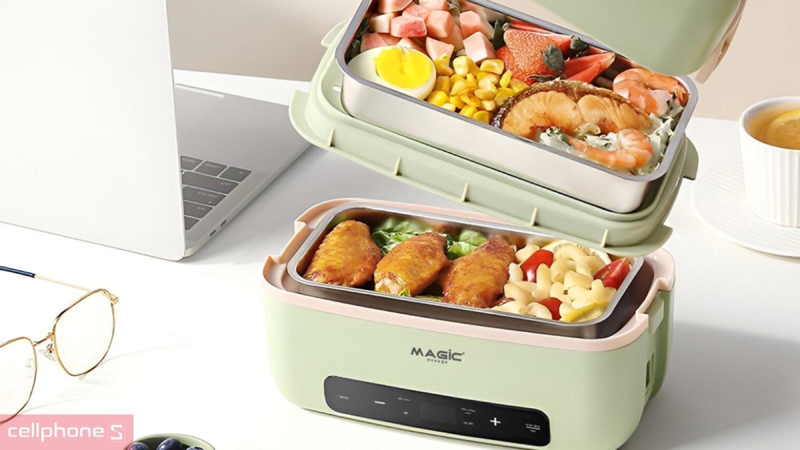 Khoang chứa rộng rãi của Hộp cơm hâm nóng MAGIC A-003 đựng được nhiều món ăn