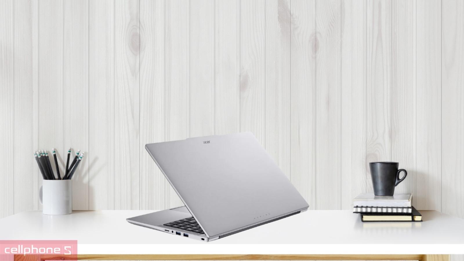Thiết kế mỏng nhẹ tông bạc sáng của laptop Acer Aspire Lite 15 AL15-53P-56EC