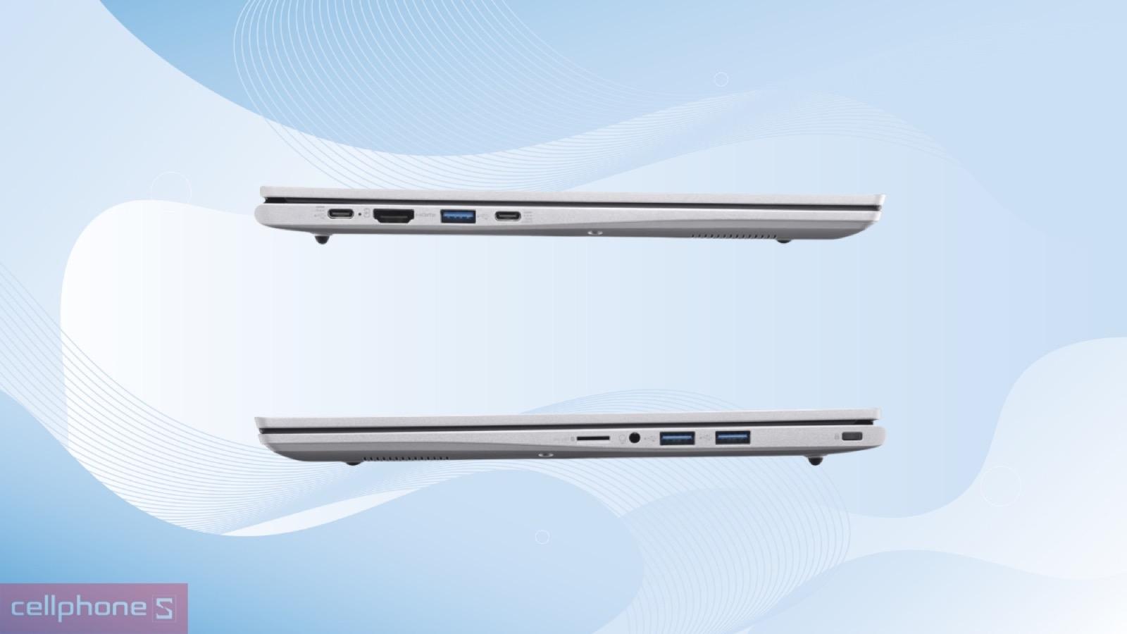 Hệ thống cổng kết nối đa dạng trên laptop Acer Aspire Lite 15 AL15-53P-56EC