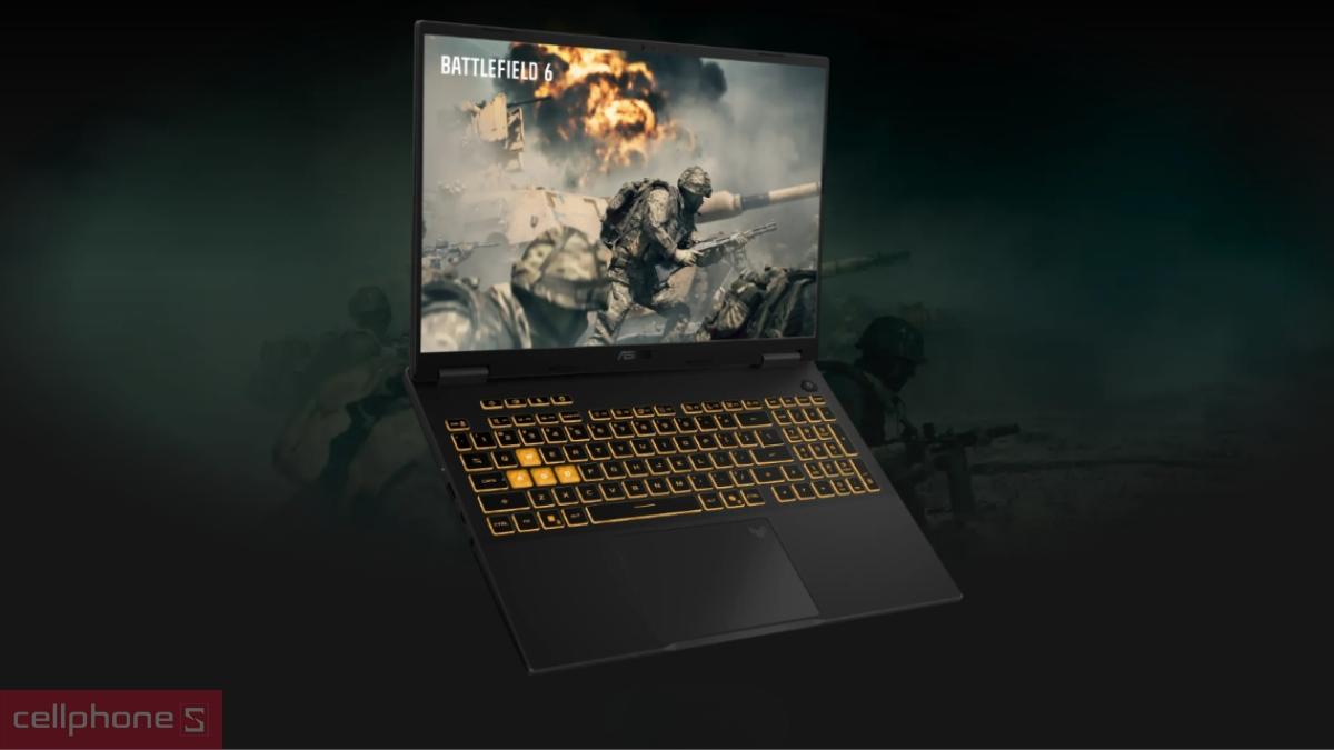 Card đồ họa rời RTX 5050 giúp Laptop ASUS TUF Gaming F16 FX610JH-TU008W chơi game mượt