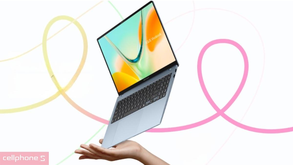 Thiết kế mỏng nhẹ giúp laptop ASUS Vivobook S16 S5608QA-MB354W dễ mang theo khi di chuyển