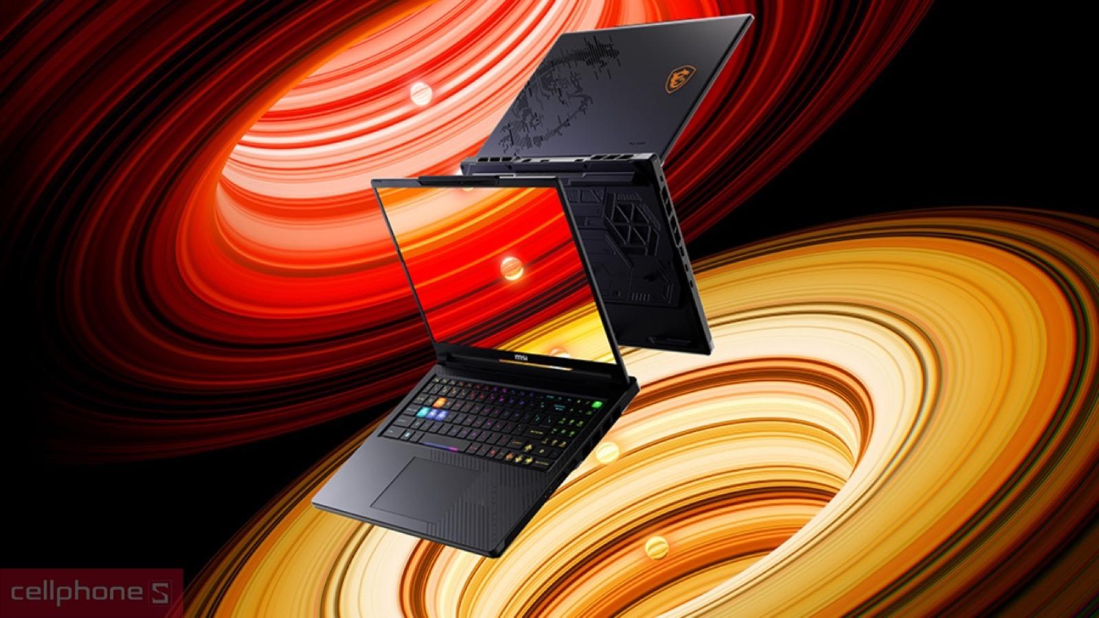 Thiết kế cứng cáp màu Core Black của Laptop MSI Raider A16 HX B8WH-031VN