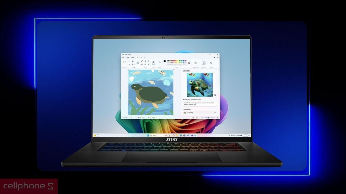 Công nghệ AI laptop MSI Stealth 16 AI+ B3WGX-051VN