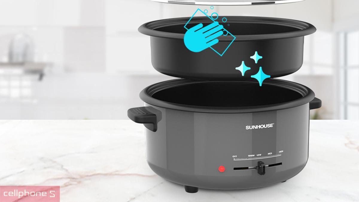 Nồi SUNHOUSE SHD4523 rất dễ tháo lắp và vệ sinh
