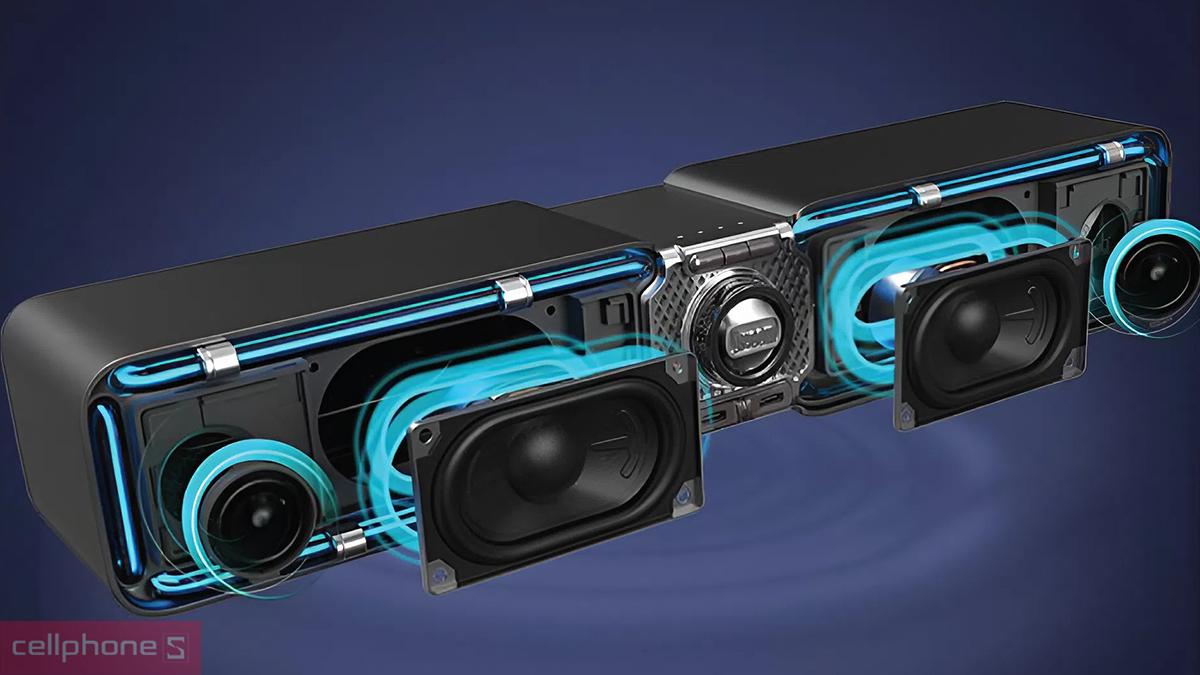 Cụm driver bass và tweeter tạo dải âm rộng cho Loa Bluetooth Divoom D-Base