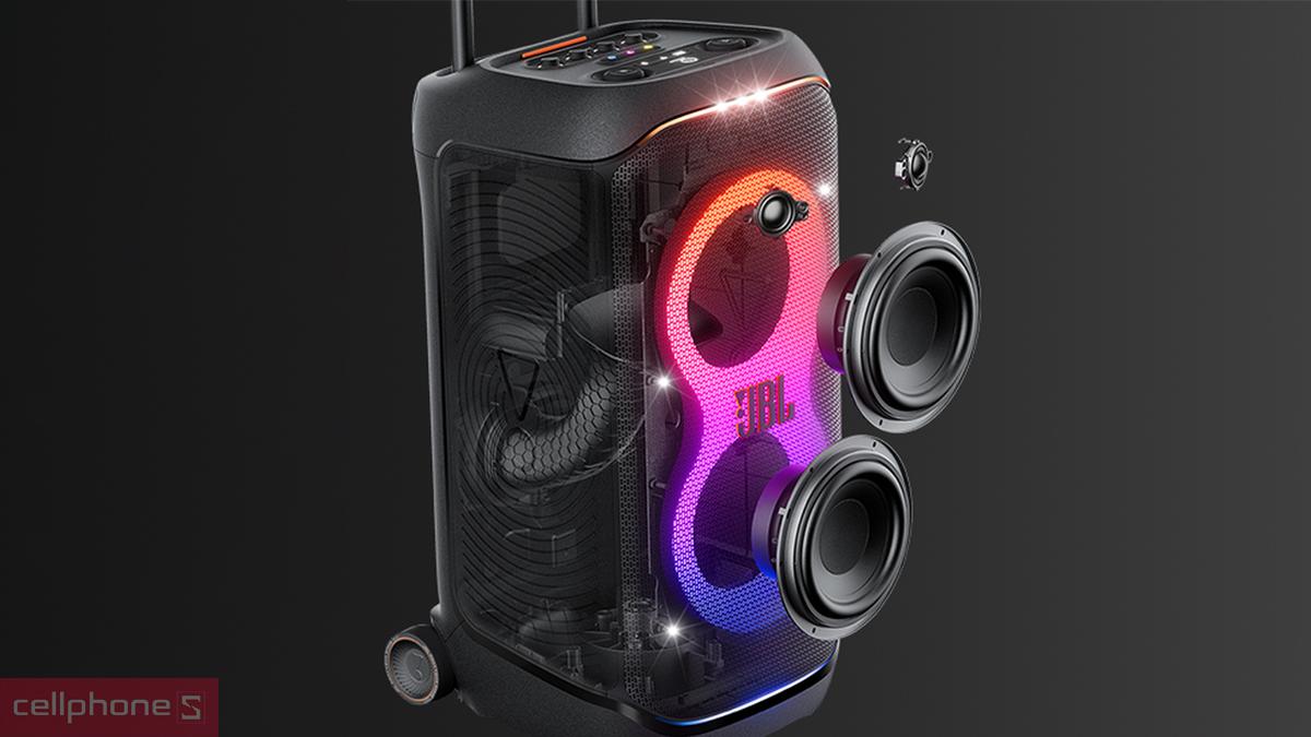 Loa JBL PartyBox Stage 330 sở hữu công suất 240W cùng chất âm JBL Pro mạnh mẽ