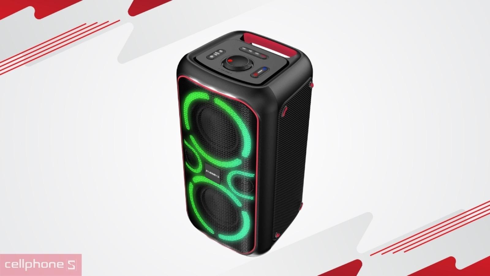 Kiểu dáng gọn nhẹ cùng đèn LED chuyển màu theo giai điệu bài hát