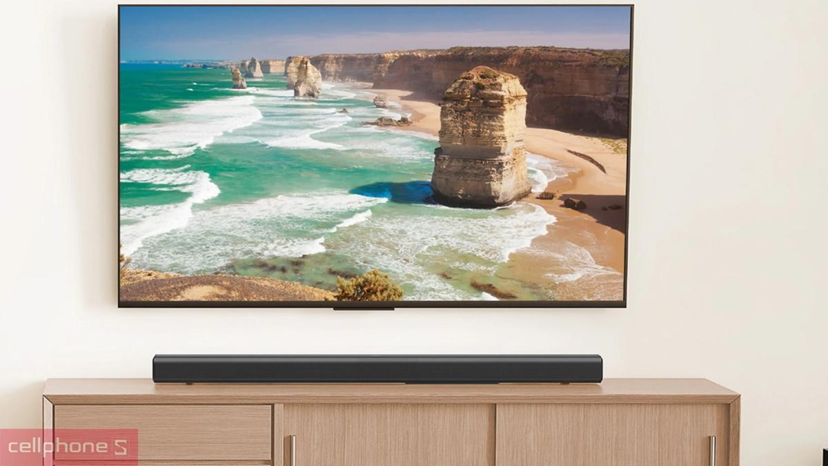 Loa Soundbar JBL SB550MK2 có thiết kế tinh gọn phù hợp nhiều không gian